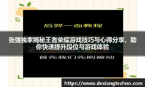张强独家揭秘王者荣耀游戏技巧与心得分享，助你快速提升段位与游戏体验